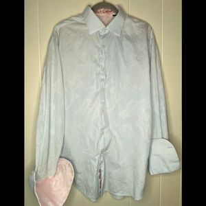 Robert Graham Floral Light Blue/pink Men's Long Sleeve Button Up Shirt Size XL.